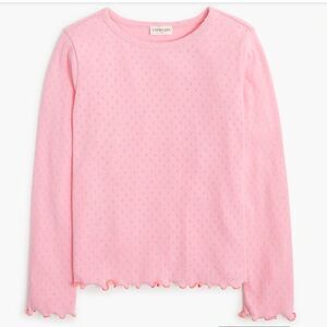 Crewcuts Factory CD588 Pink Girls' long-sleeve pointelle tee size med NWT